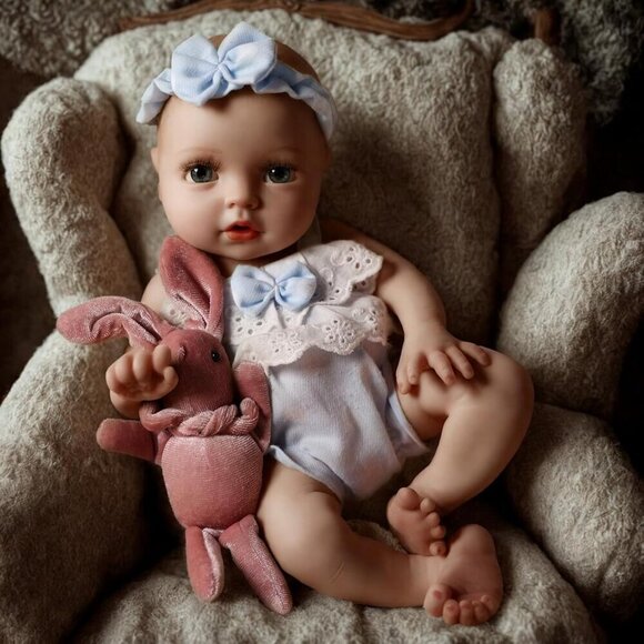 12 Inch Silicone Full Realistic-Newborn Real Life Silicone Sweet Smile Baby Doll - Picture 2 of 9